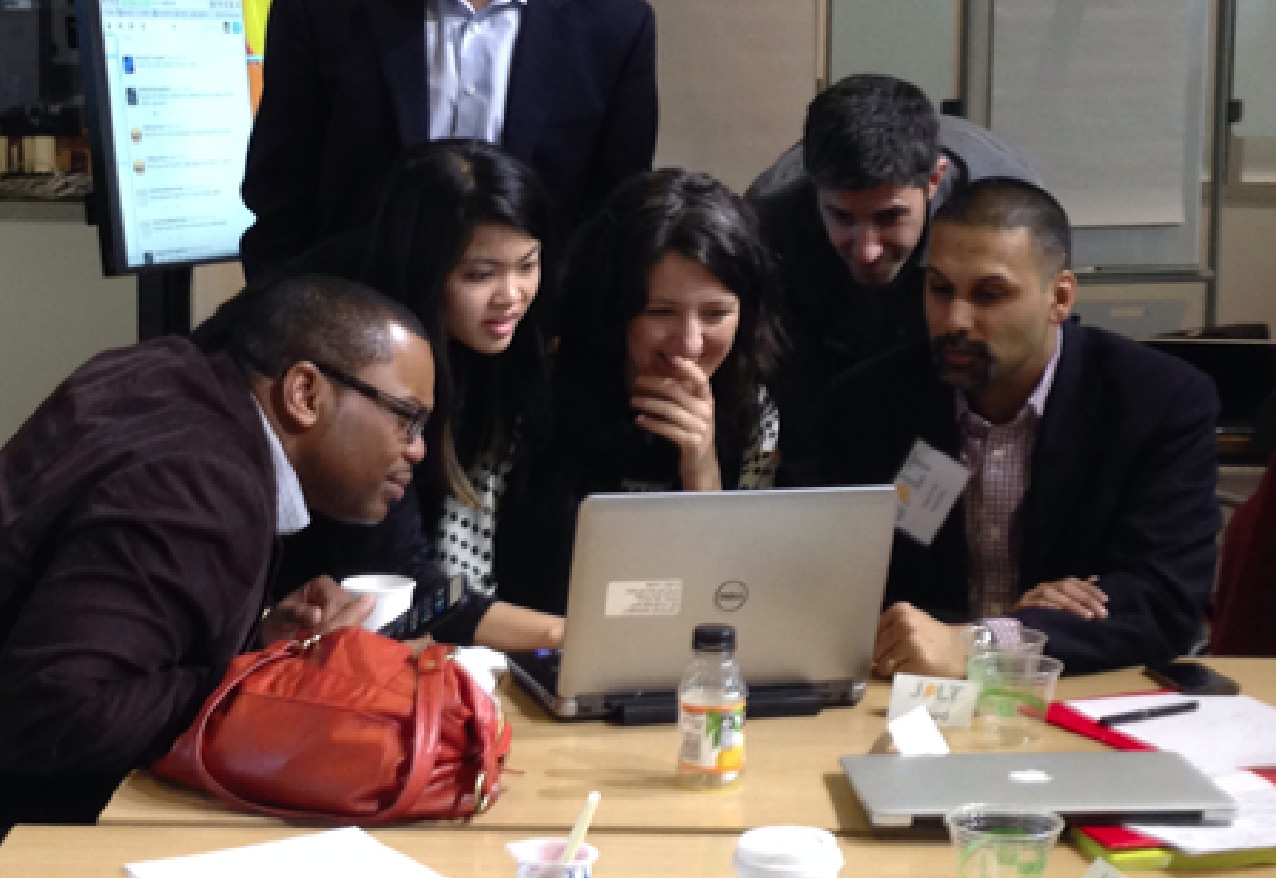 People reviewing newsgames at American University