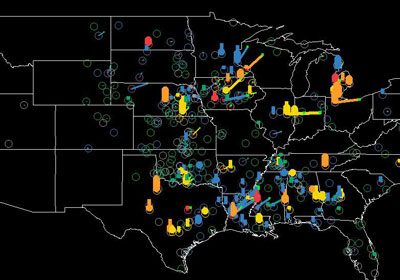 1953 view of descruction caused by tornado events.